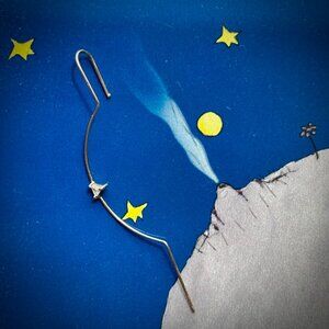 Catbird + Michelle Varian Gold and Diamond Ear Cuff / Needle Earring